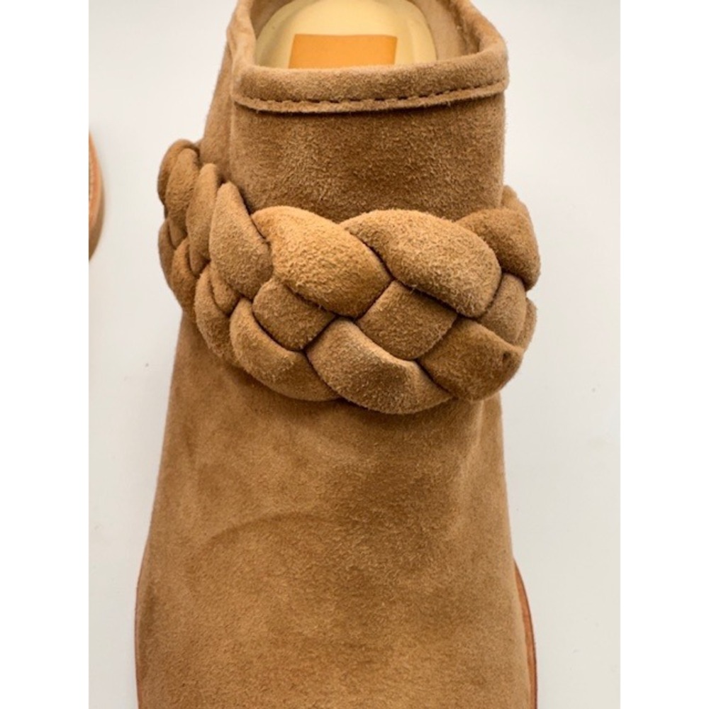Dolce Vita Tan Suede Braided Block Heel Mules Pointed Toe Slip On Shoes Size 6.5 - Picture 9 of 13